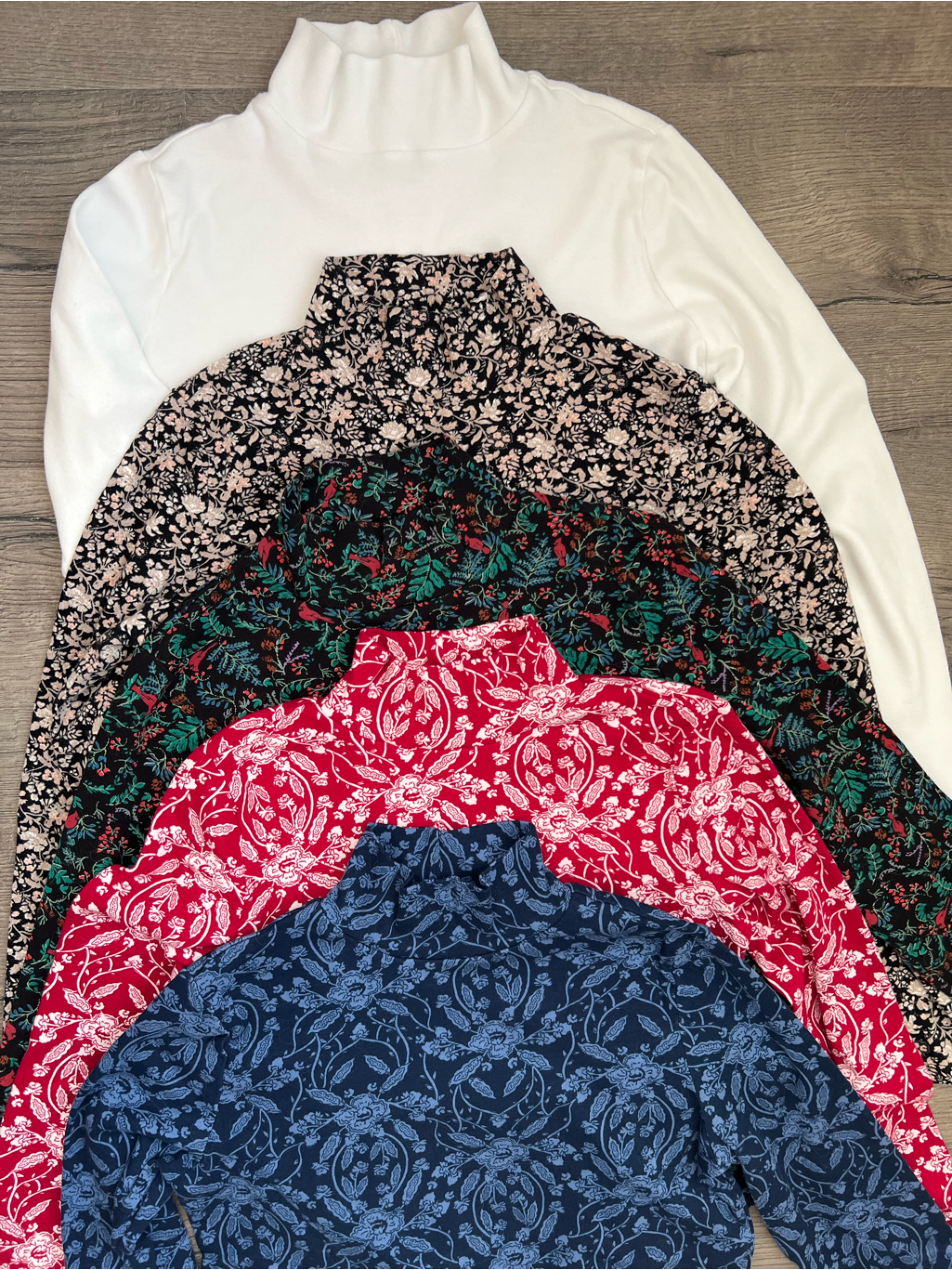 Lot Of 5 - Croft & Barrow Black Mock Neck Long Sleeve Tops